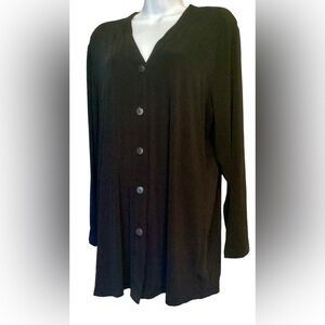 New! Made in USA🇺🇸 Oversized Long Button Down Shirt Cardigan Black